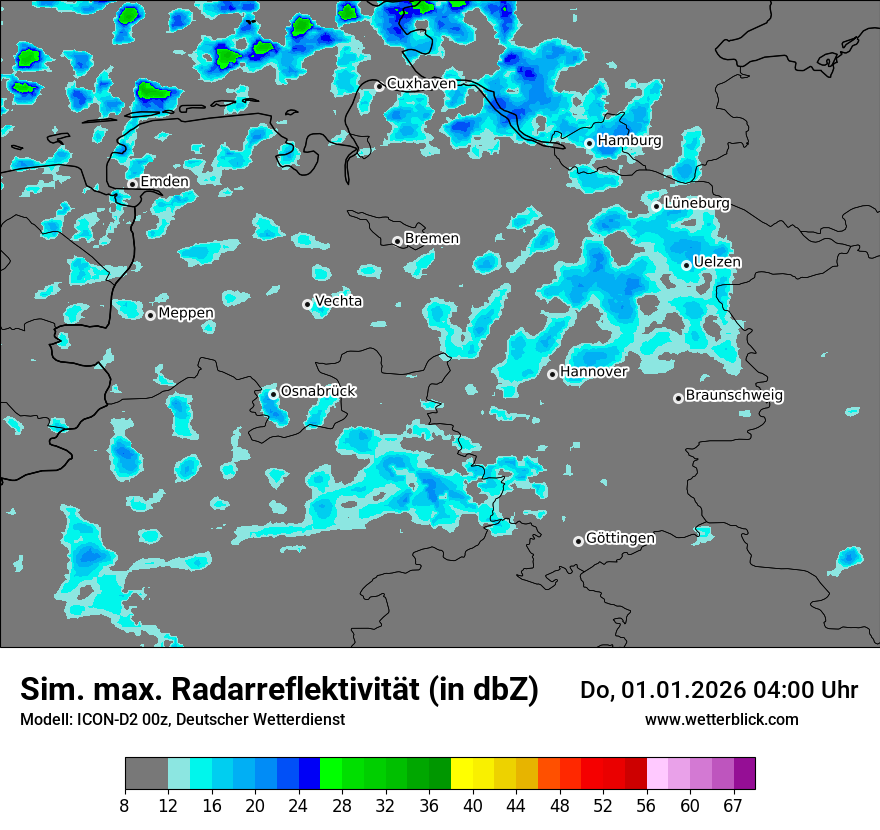 Modellkarten Simuliertes Radarbild