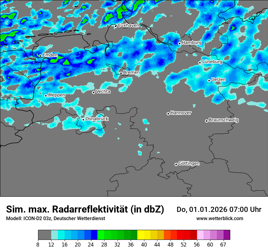 Modellkarten Simuliertes Radarbild