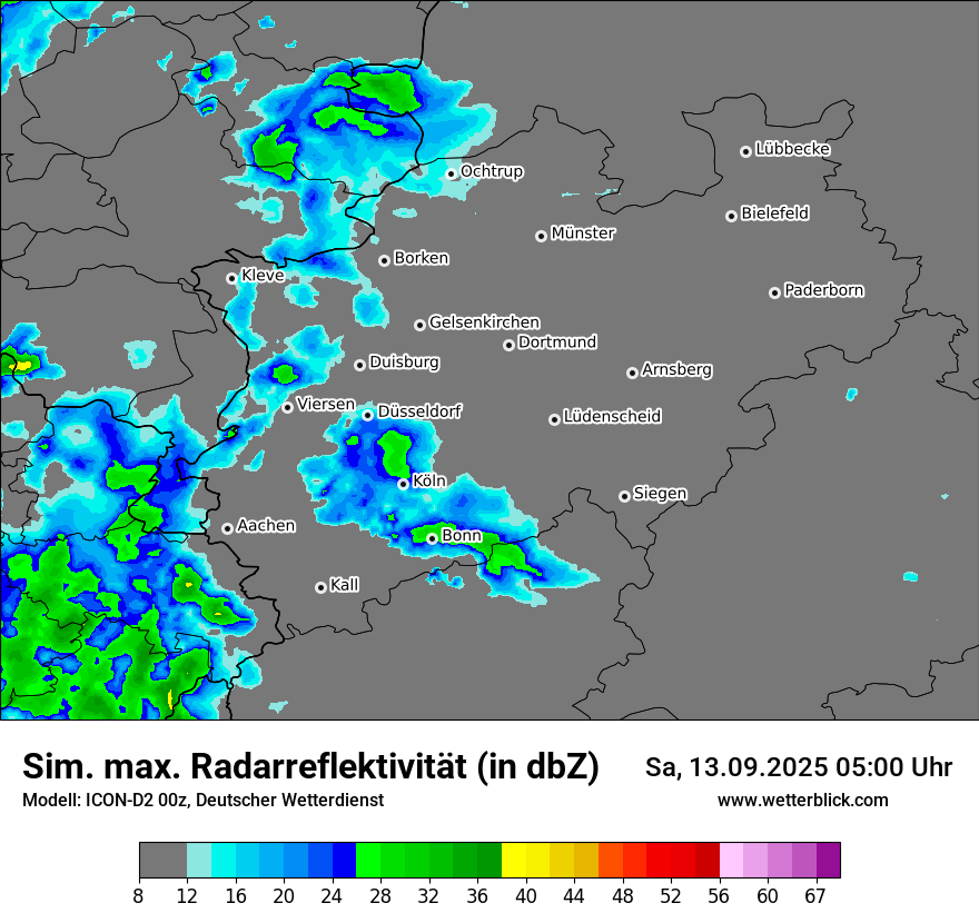 Modellkarten Simuliertes Radarbild