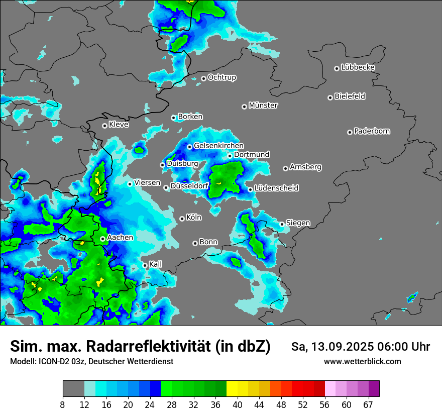 Modellkarten Simuliertes Radarbild