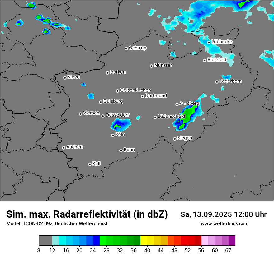 Modellkarten Simuliertes Radarbild