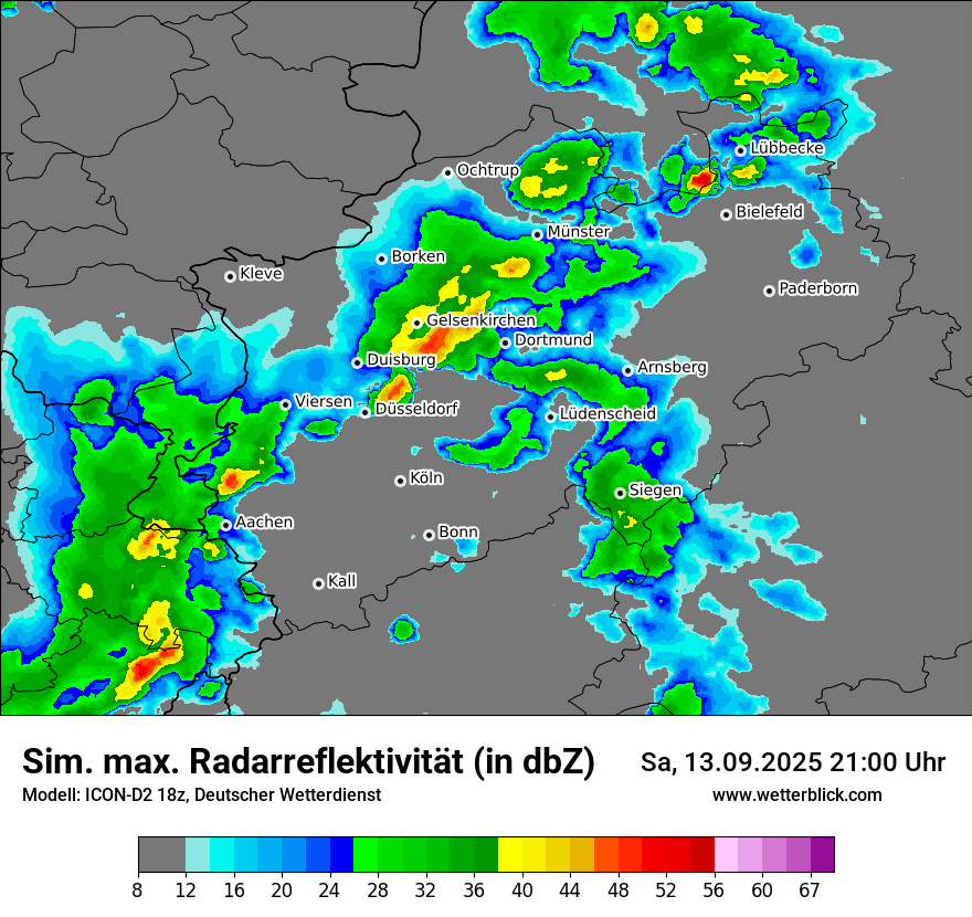 Modellkarten Simuliertes Radarbild