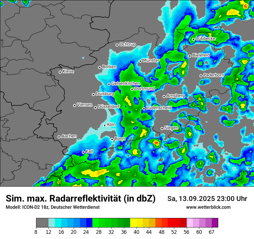Modellkarten Simuliertes Radarbild