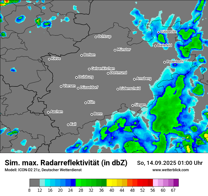 Modellkarten Simuliertes Radarbild