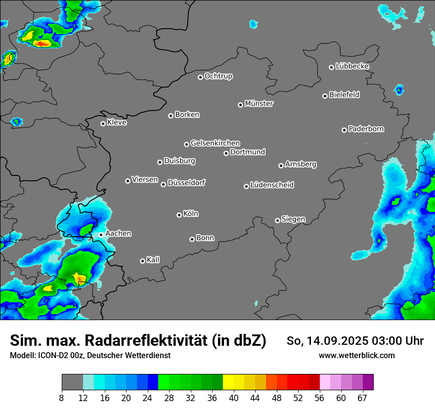 Modellkarten Simuliertes Radarbild