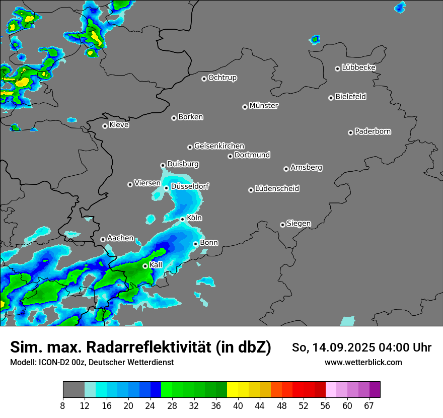 Modellkarten Simuliertes Radarbild