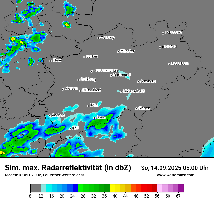 Modellkarten Simuliertes Radarbild