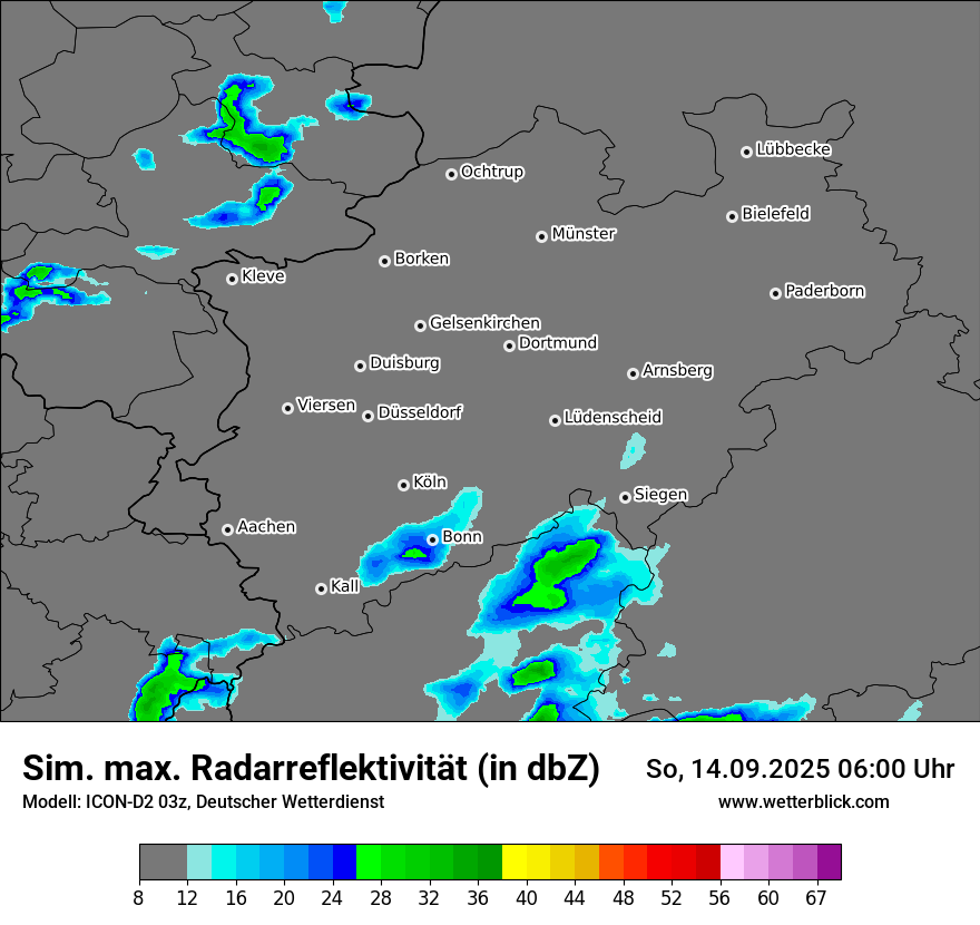 Modellkarten Simuliertes Radarbild