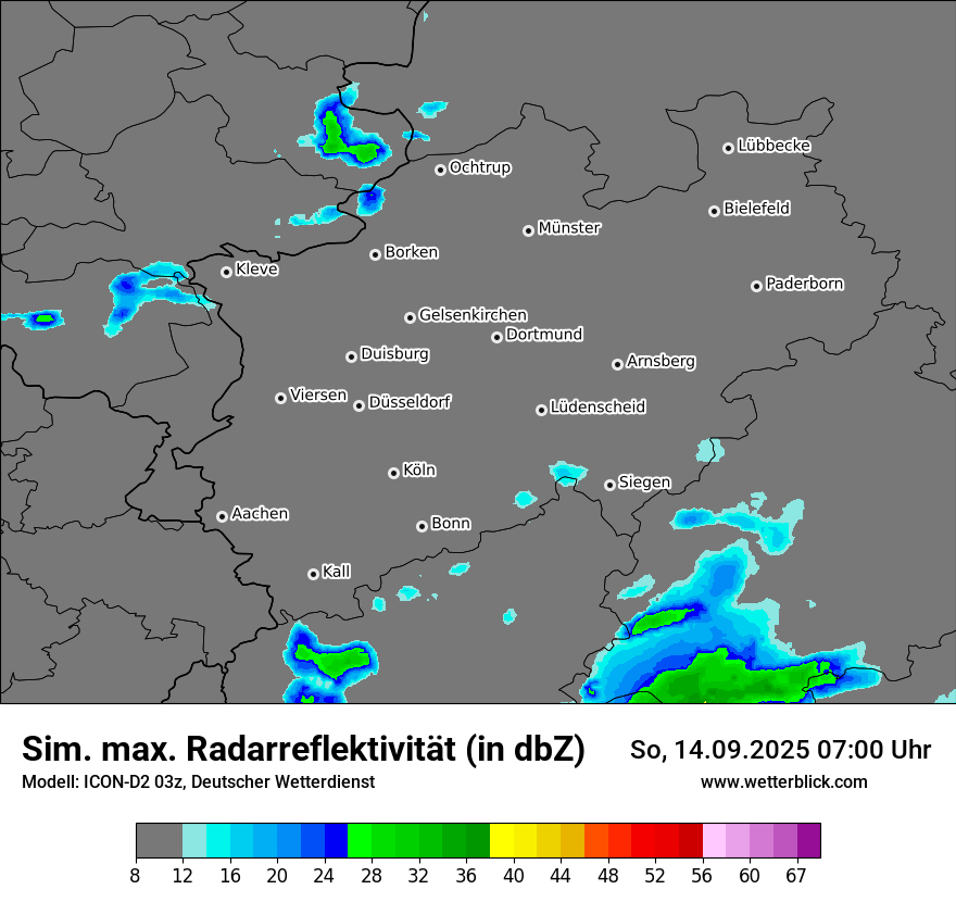 Modellkarten Simuliertes Radarbild