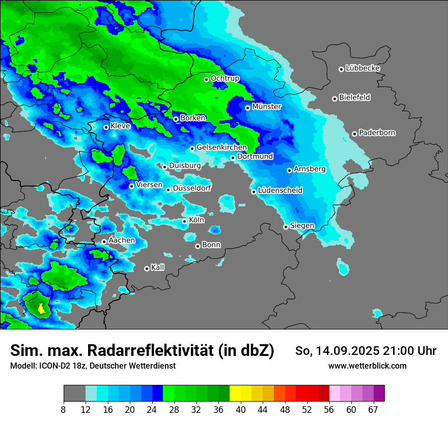 Modellkarten Simuliertes Radarbild