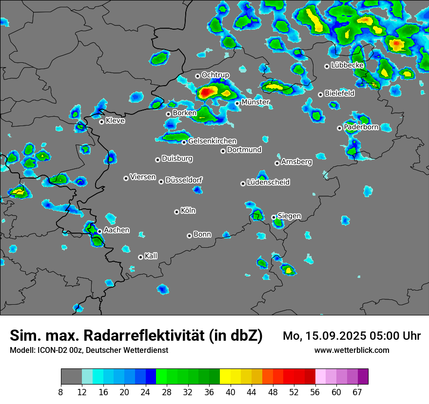 Modellkarten Simuliertes Radarbild