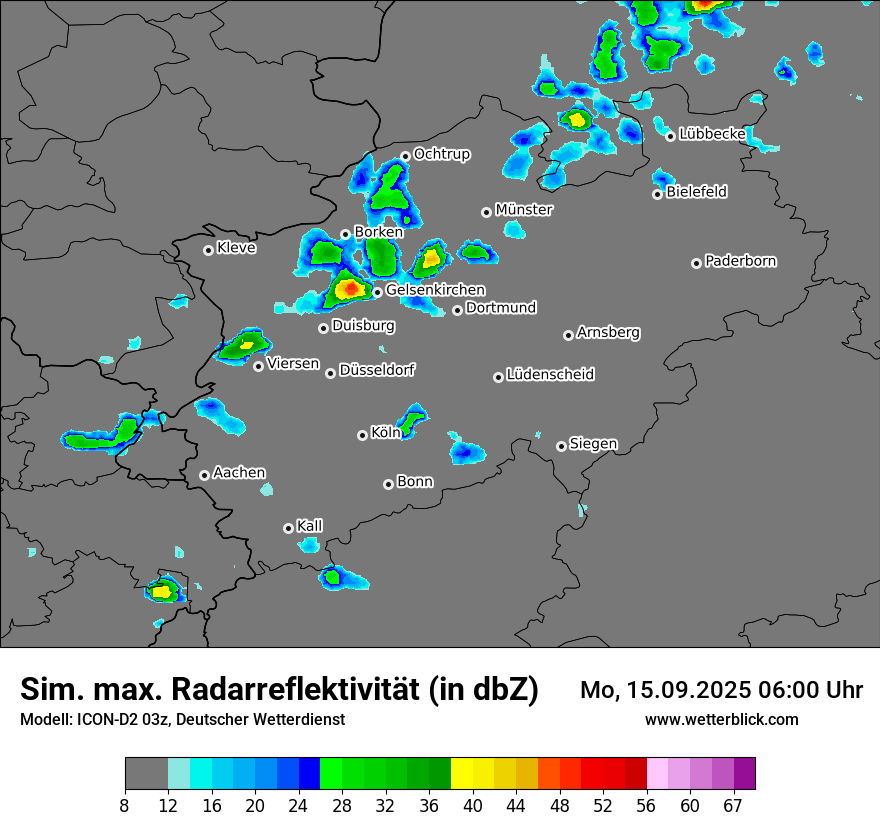 Modellkarten Simuliertes Radarbild