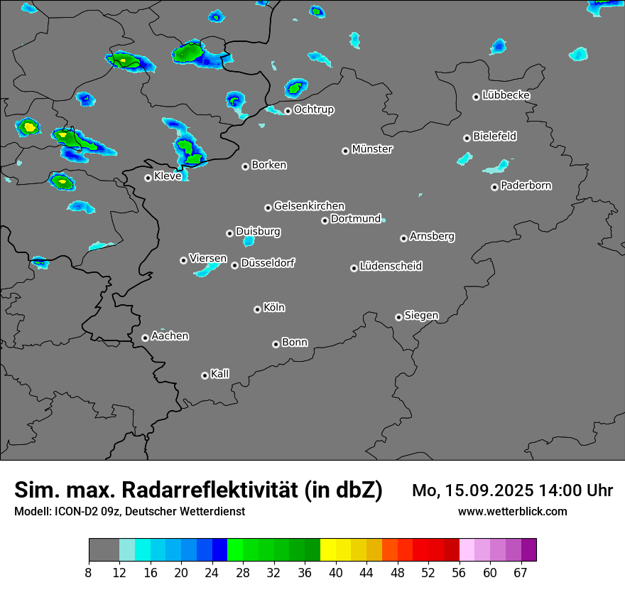 Modellkarten Simuliertes Radarbild
