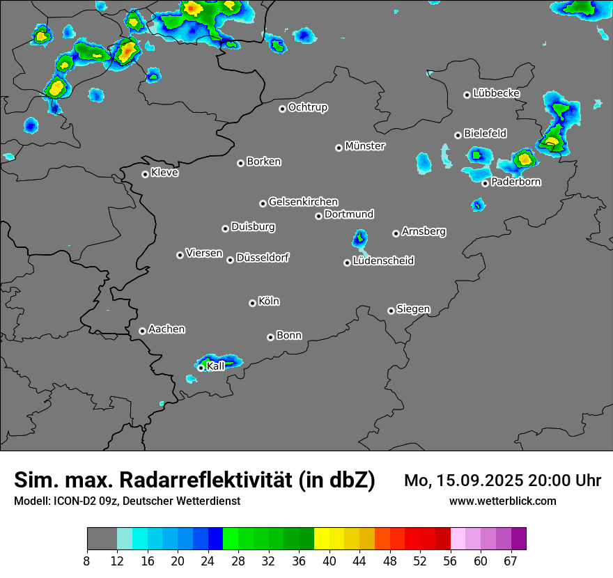 Modellkarten Simuliertes Radarbild