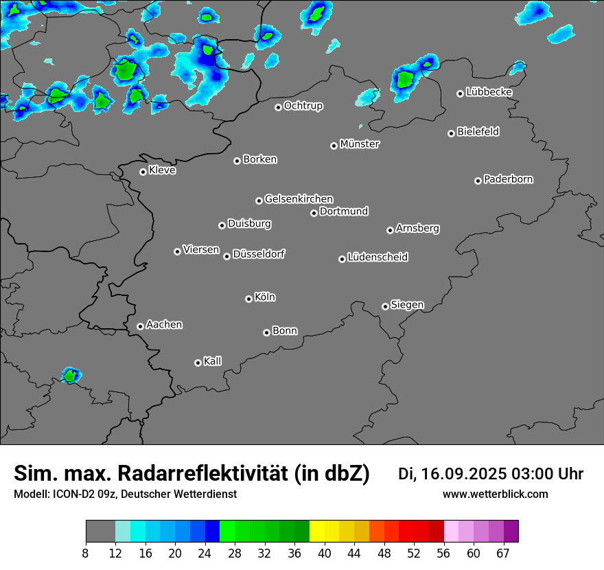 Modellkarten Simuliertes Radarbild