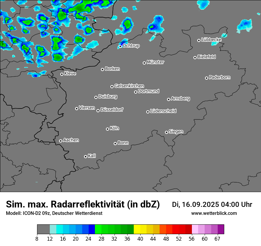 Modellkarten Simuliertes Radarbild
