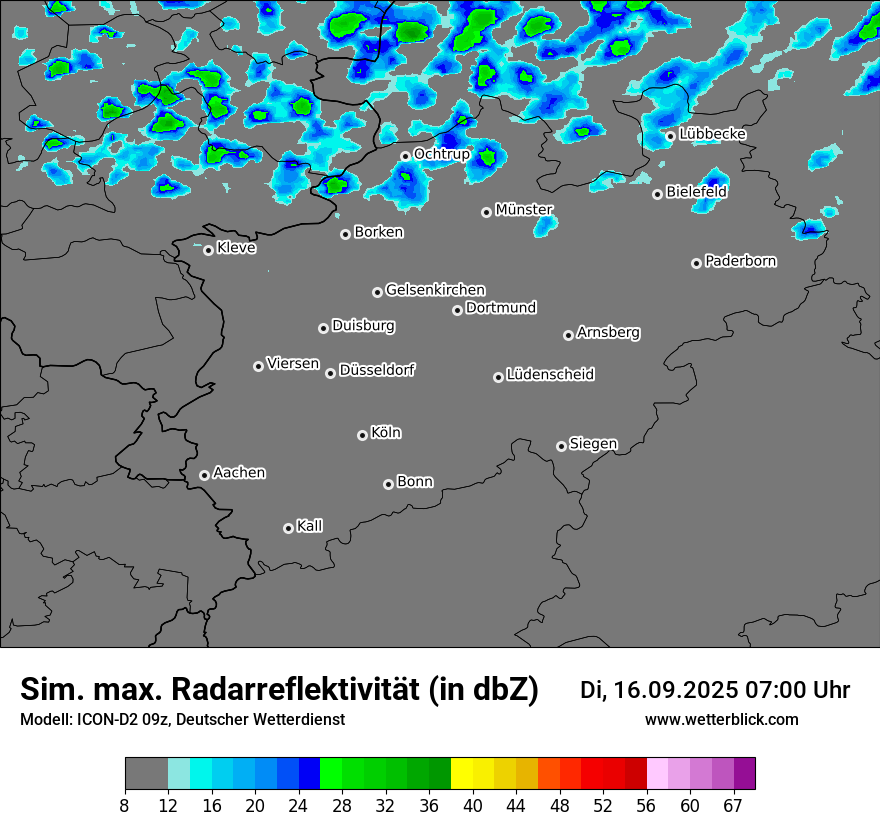 Modellkarten Simuliertes Radarbild