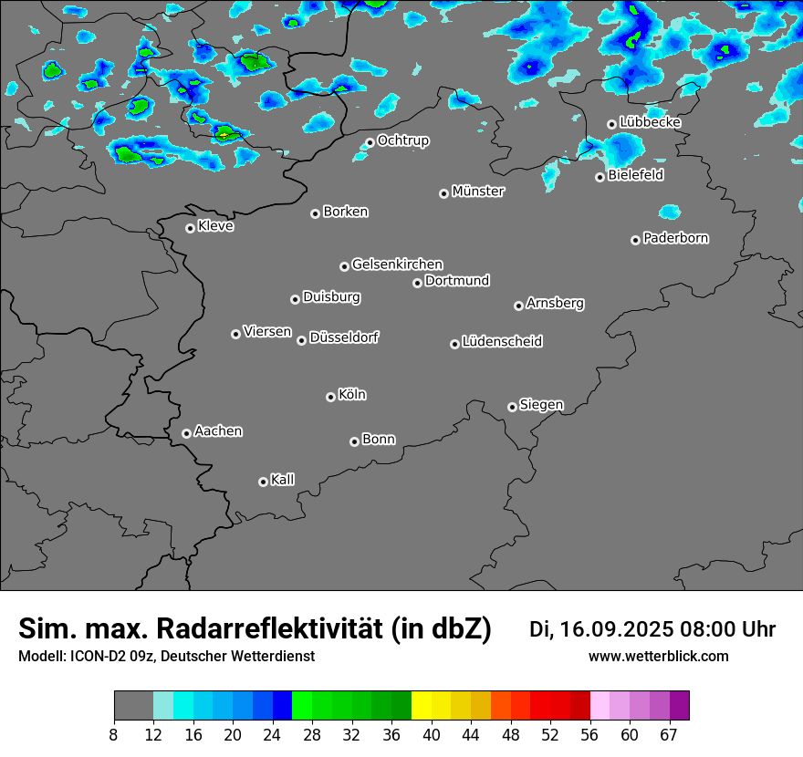 Modellkarten Simuliertes Radarbild