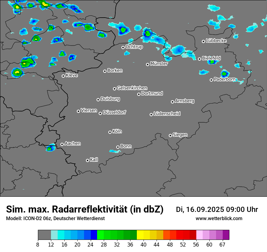 Modellkarten Simuliertes Radarbild