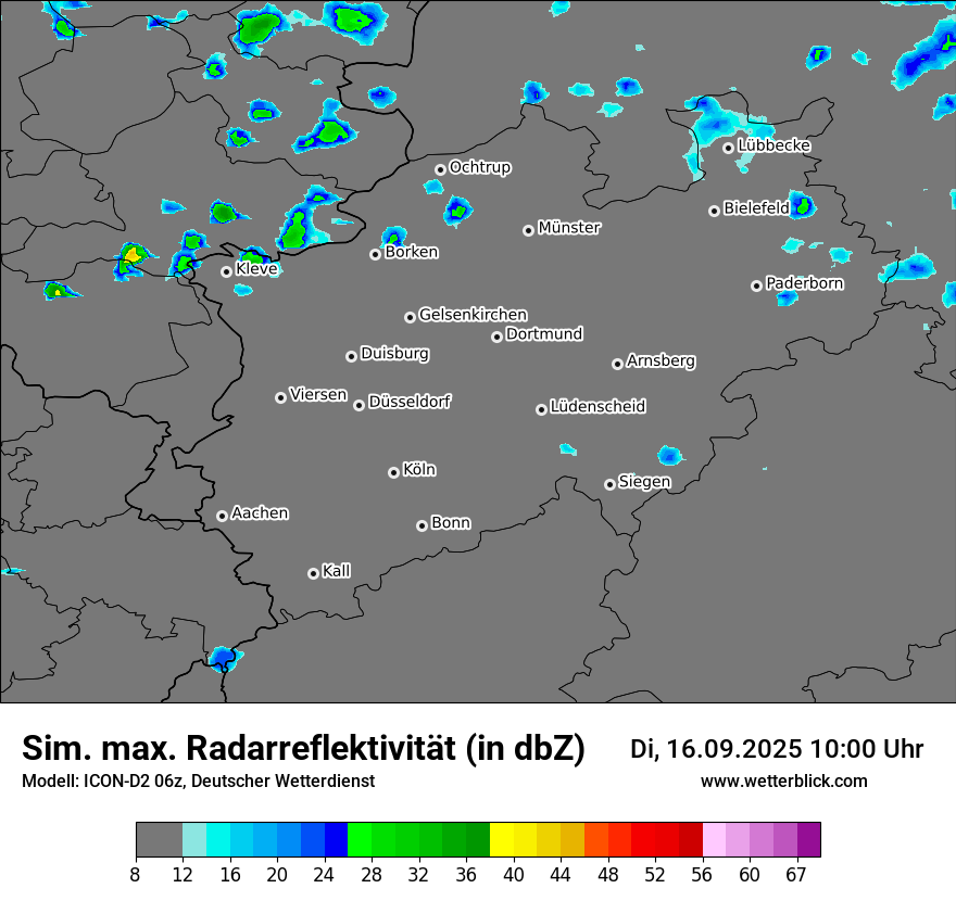 Modellkarten Simuliertes Radarbild