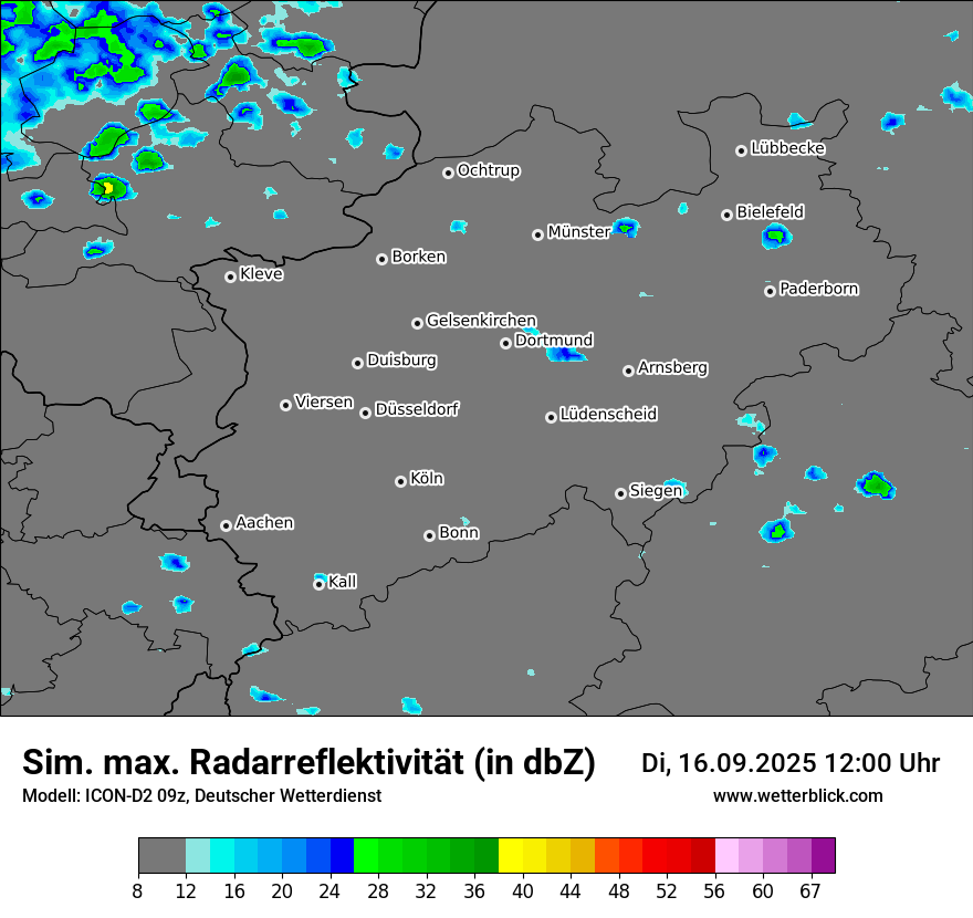 Modellkarten Simuliertes Radarbild
