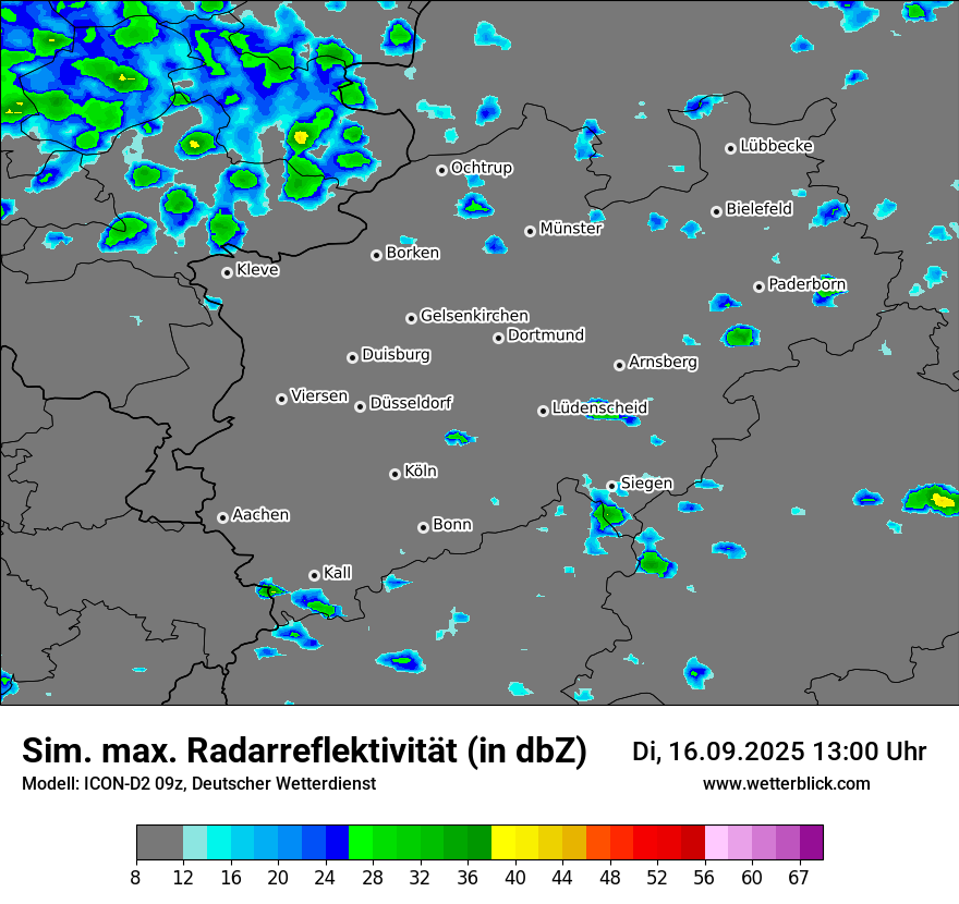 Modellkarten Simuliertes Radarbild