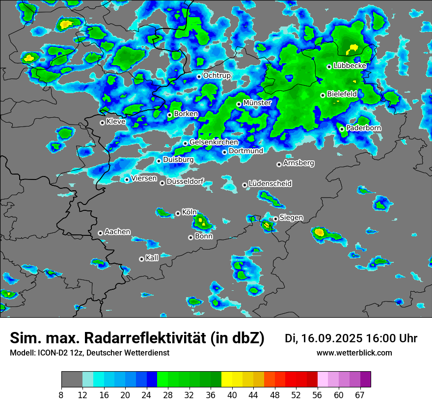 Modellkarten Simuliertes Radarbild