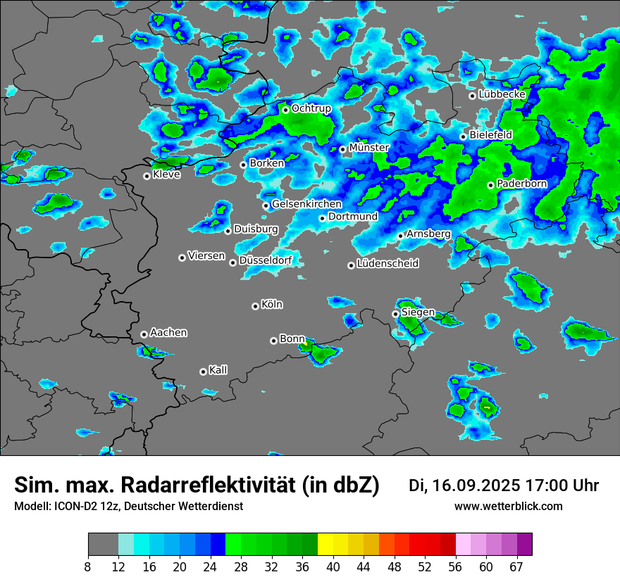 Modellkarten Simuliertes Radarbild