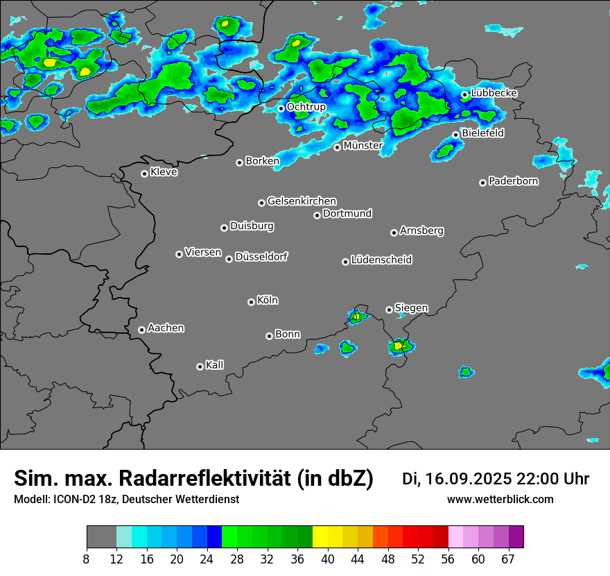 Modellkarten Simuliertes Radarbild