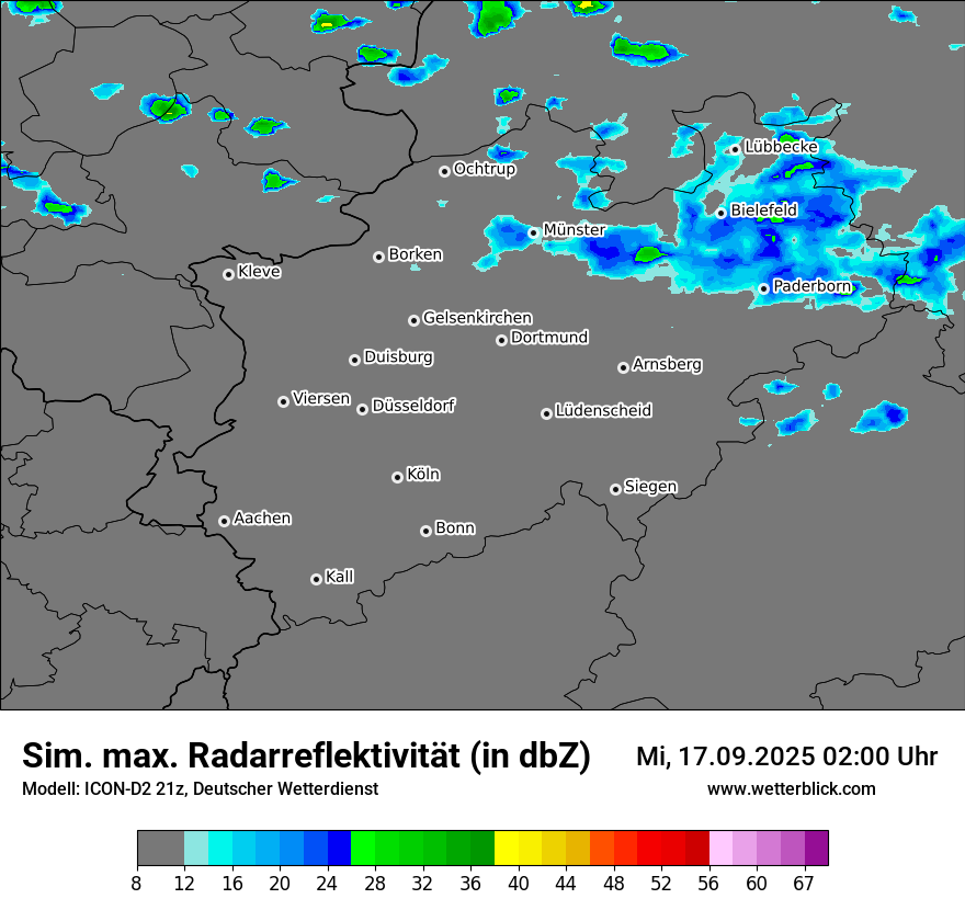 Modellkarten Simuliertes Radarbild