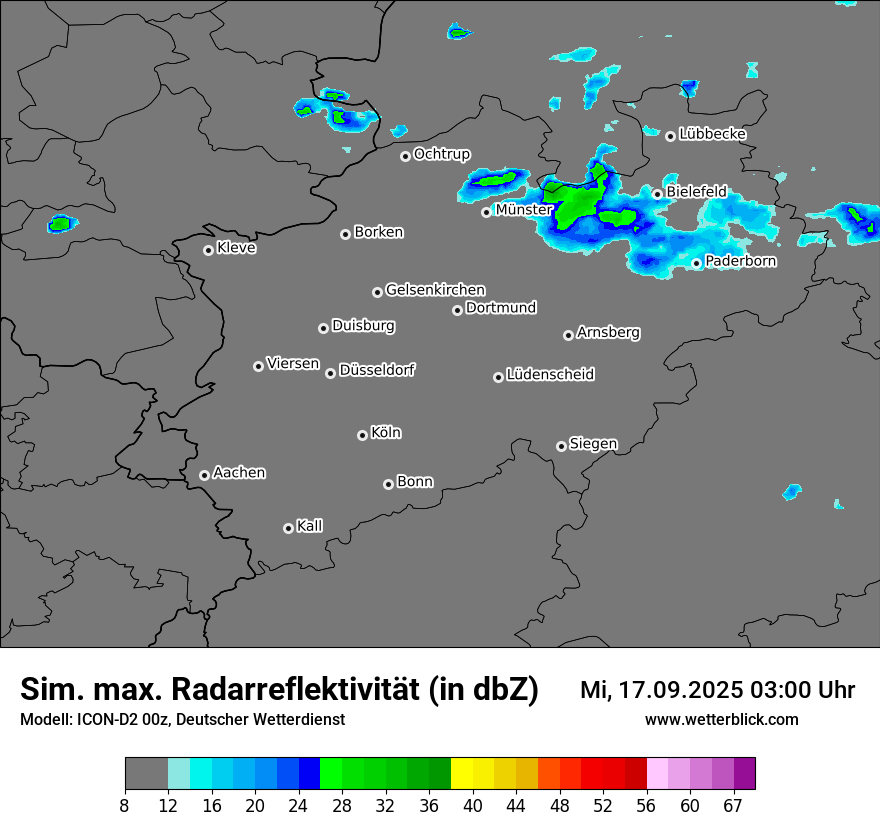 Modellkarten Simuliertes Radarbild