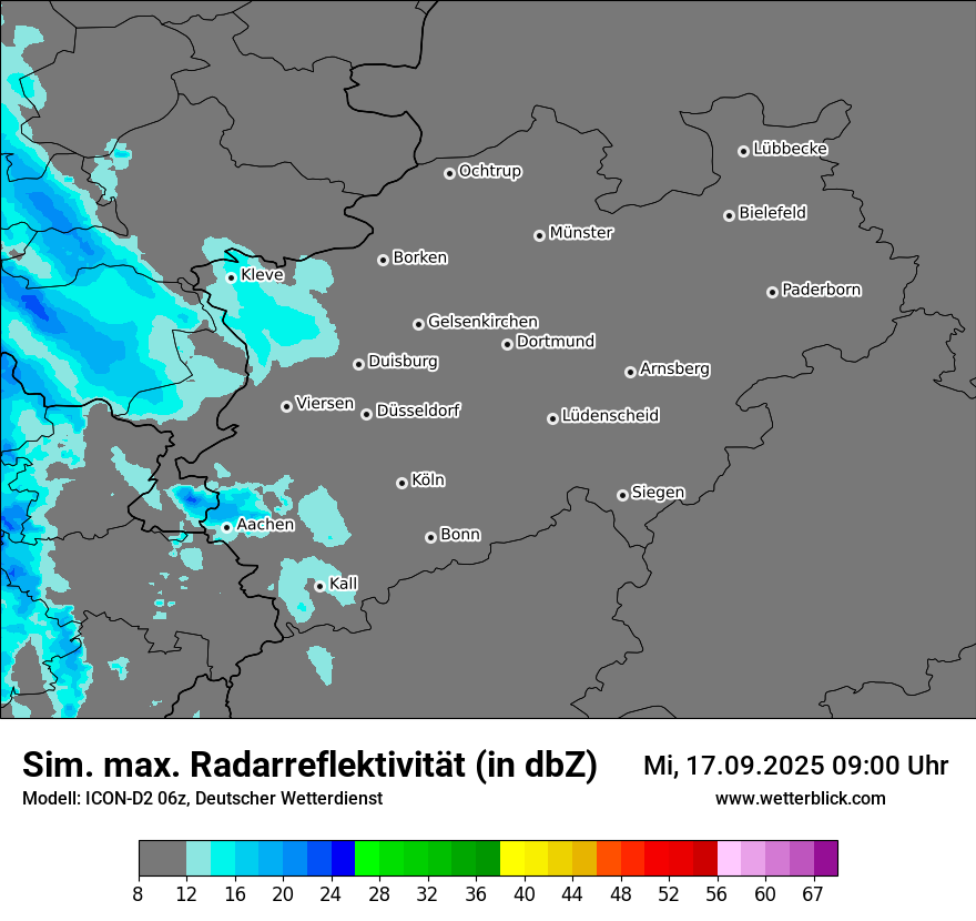 Modellkarten Simuliertes Radarbild