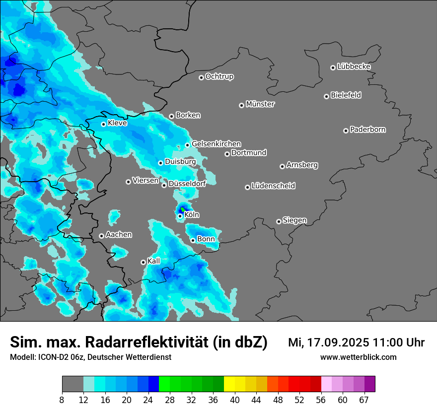 Modellkarten Simuliertes Radarbild