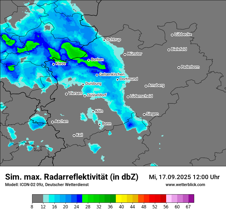 Modellkarten Simuliertes Radarbild