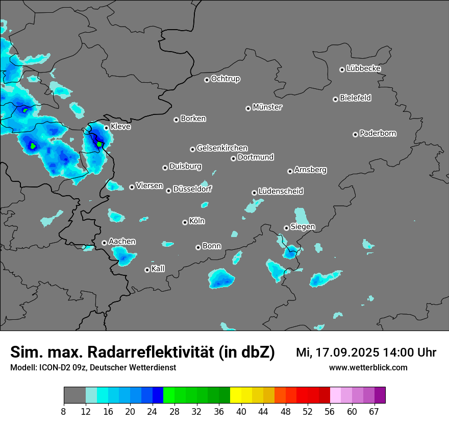Modellkarten Simuliertes Radarbild
