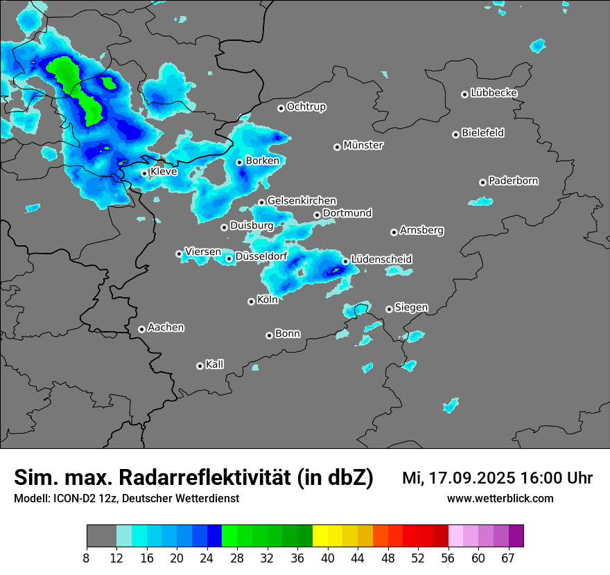 Modellkarten Simuliertes Radarbild
