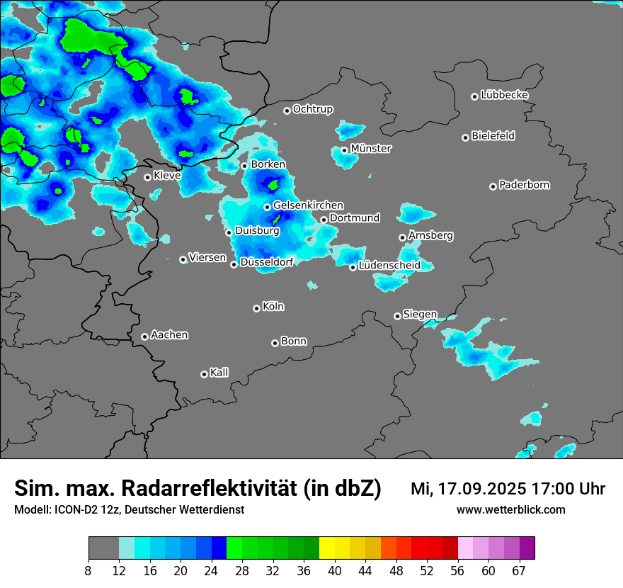 Modellkarten Simuliertes Radarbild