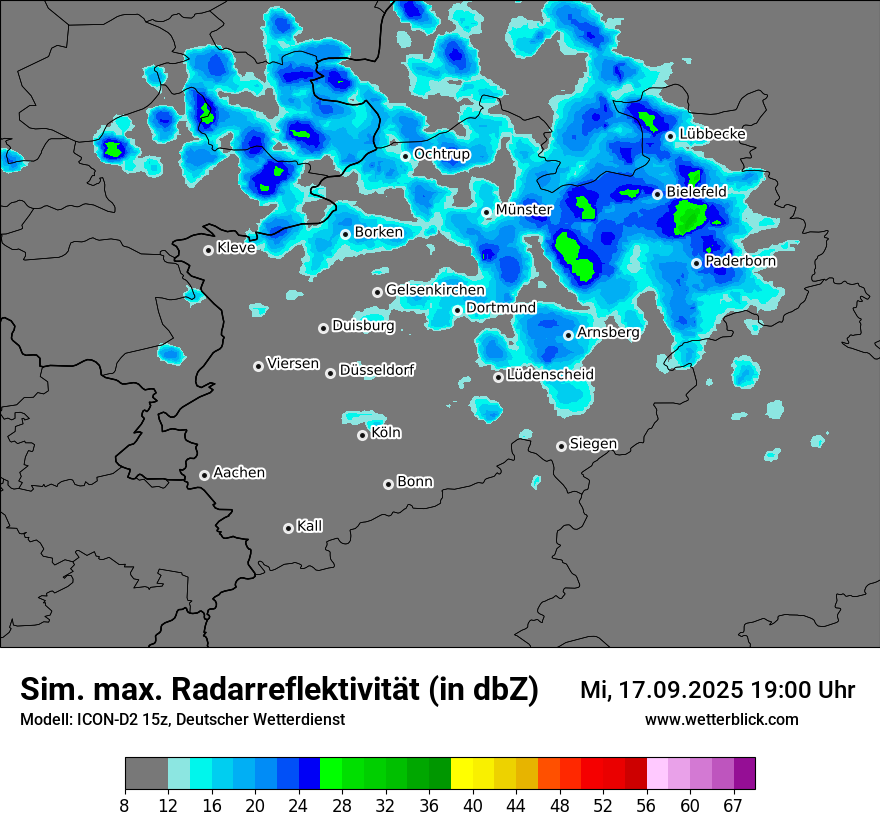 Modellkarten Simuliertes Radarbild