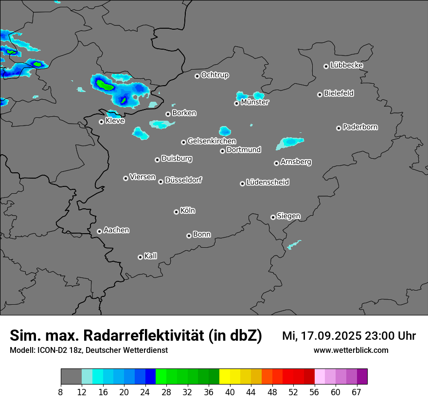 Modellkarten Simuliertes Radarbild