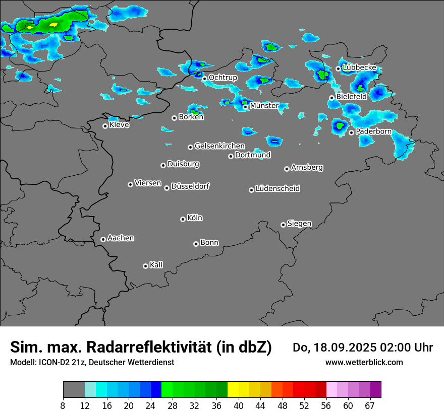 Modellkarten Simuliertes Radarbild