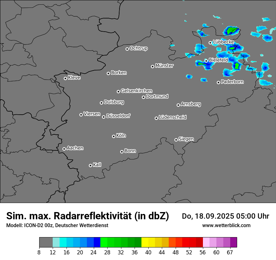 Modellkarten Simuliertes Radarbild