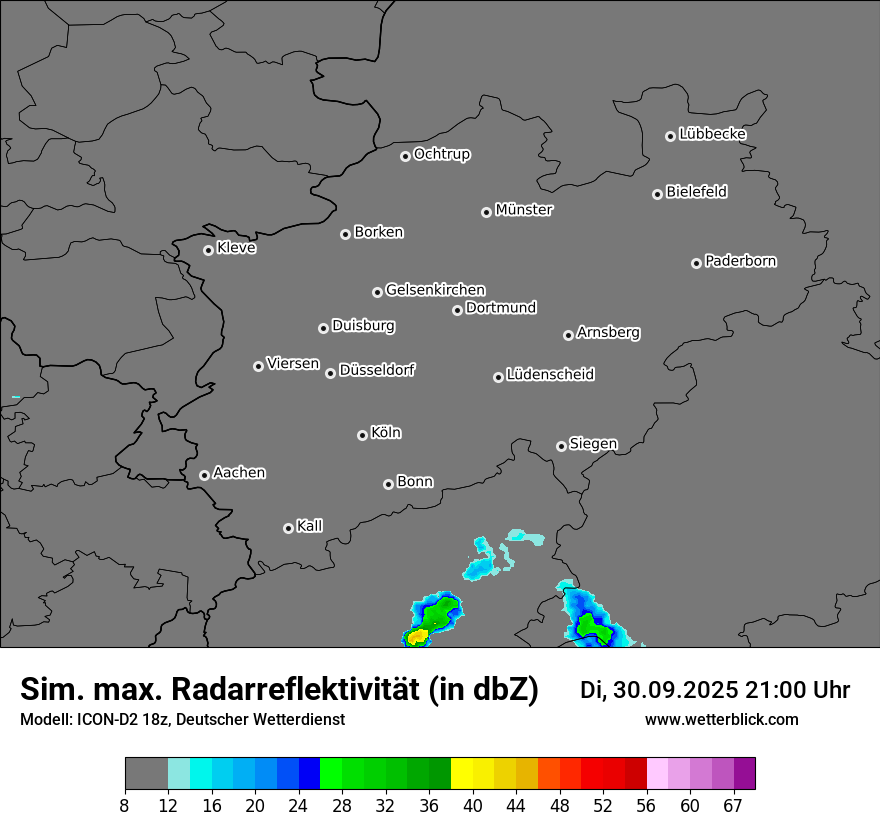 Modellkarten Simuliertes Radarbild