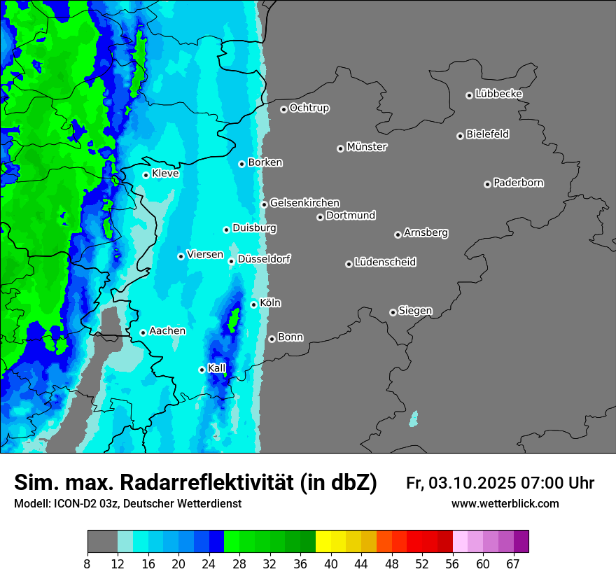 Modellkarten Simuliertes Radarbild