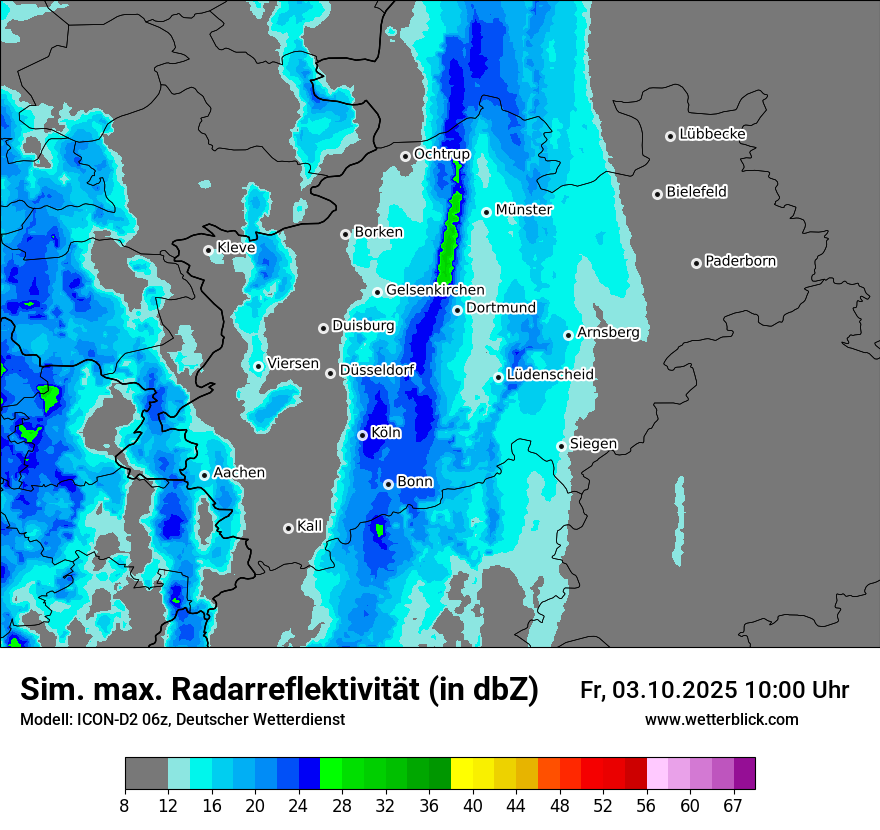 Modellkarten Simuliertes Radarbild