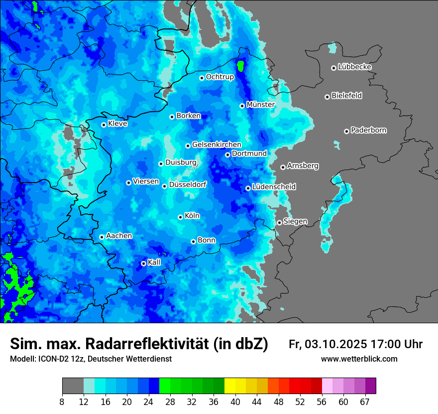 Modellkarten Simuliertes Radarbild