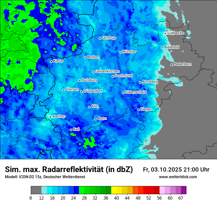 Modellkarten Simuliertes Radarbild