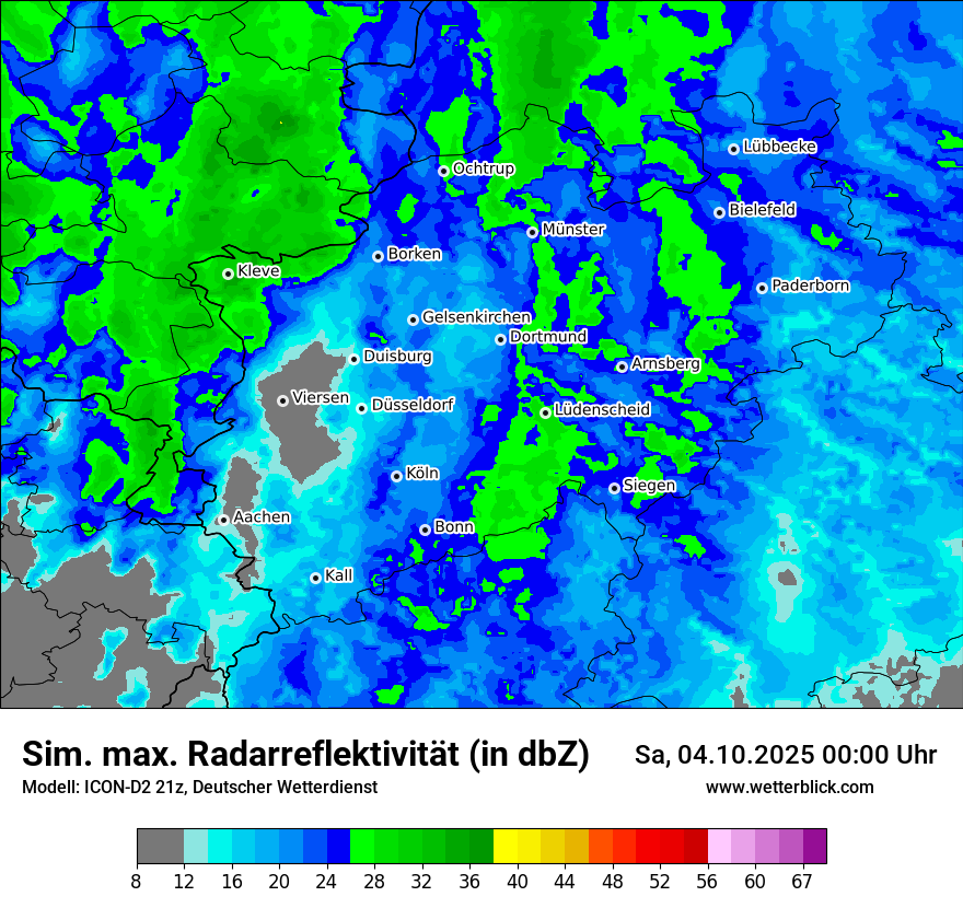 Modellkarten Simuliertes Radarbild