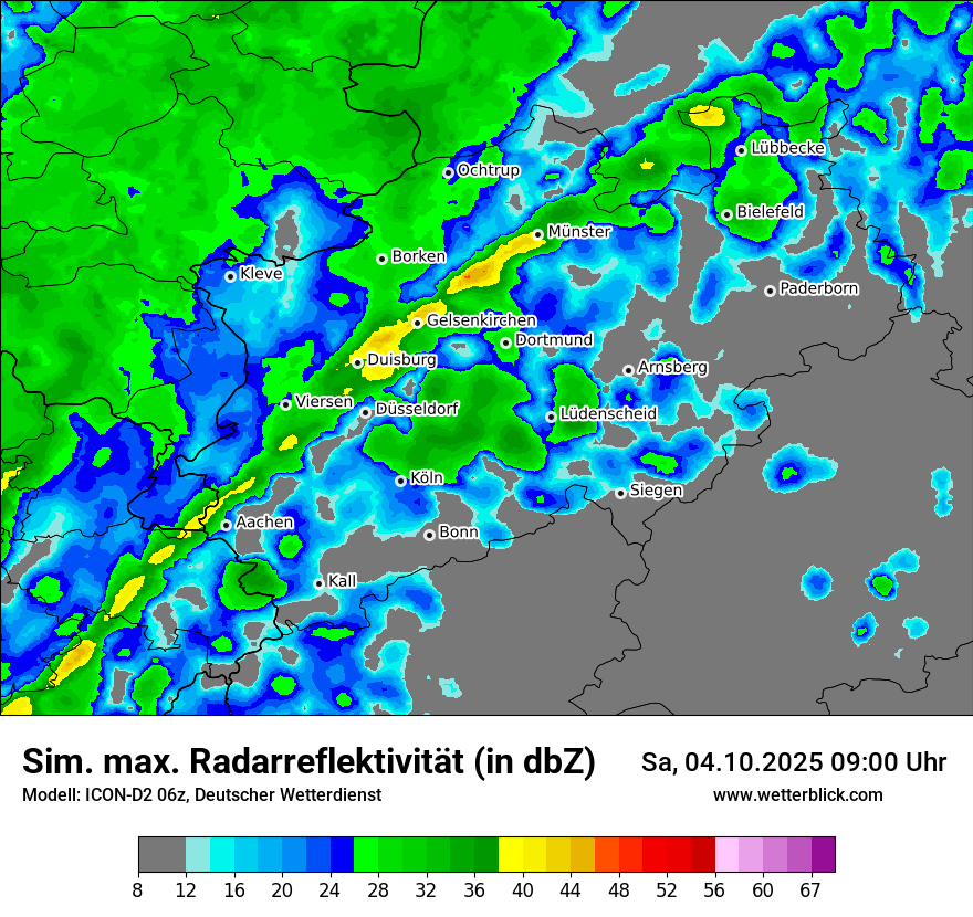 Modellkarten Simuliertes Radarbild