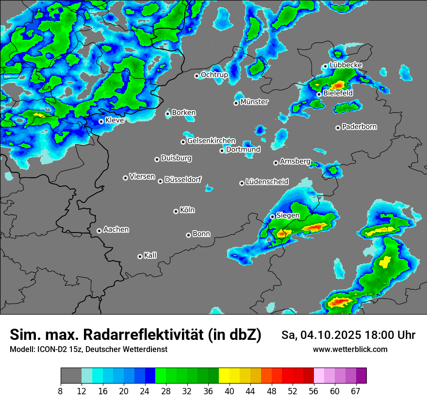 Modellkarten Simuliertes Radarbild
