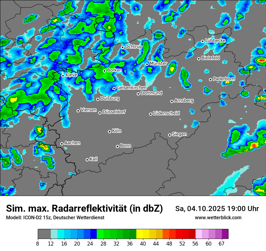 Modellkarten Simuliertes Radarbild